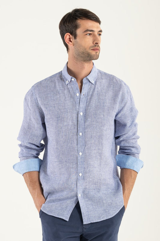 Camicia di Lino BD Righine Blue