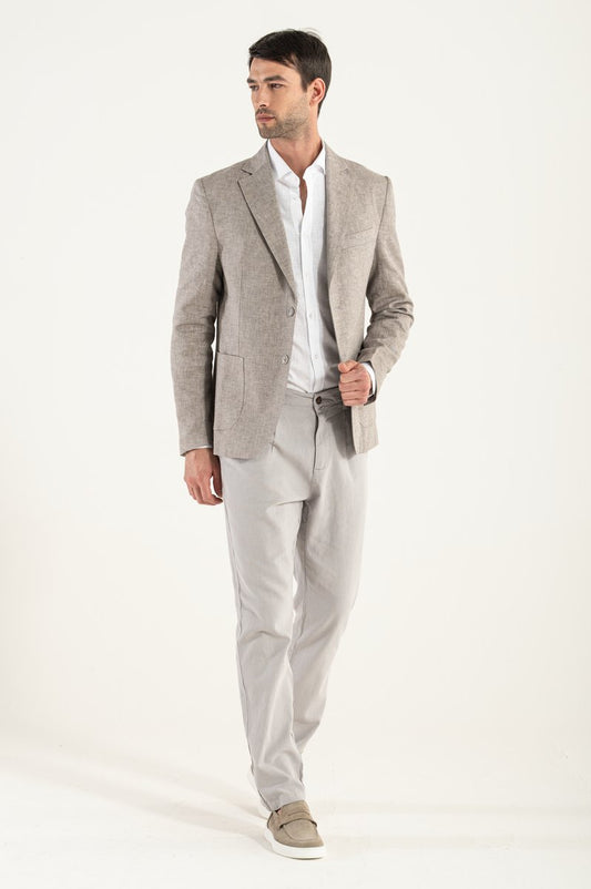 Abito Spezzato Beige/Grigio Lino Cotone