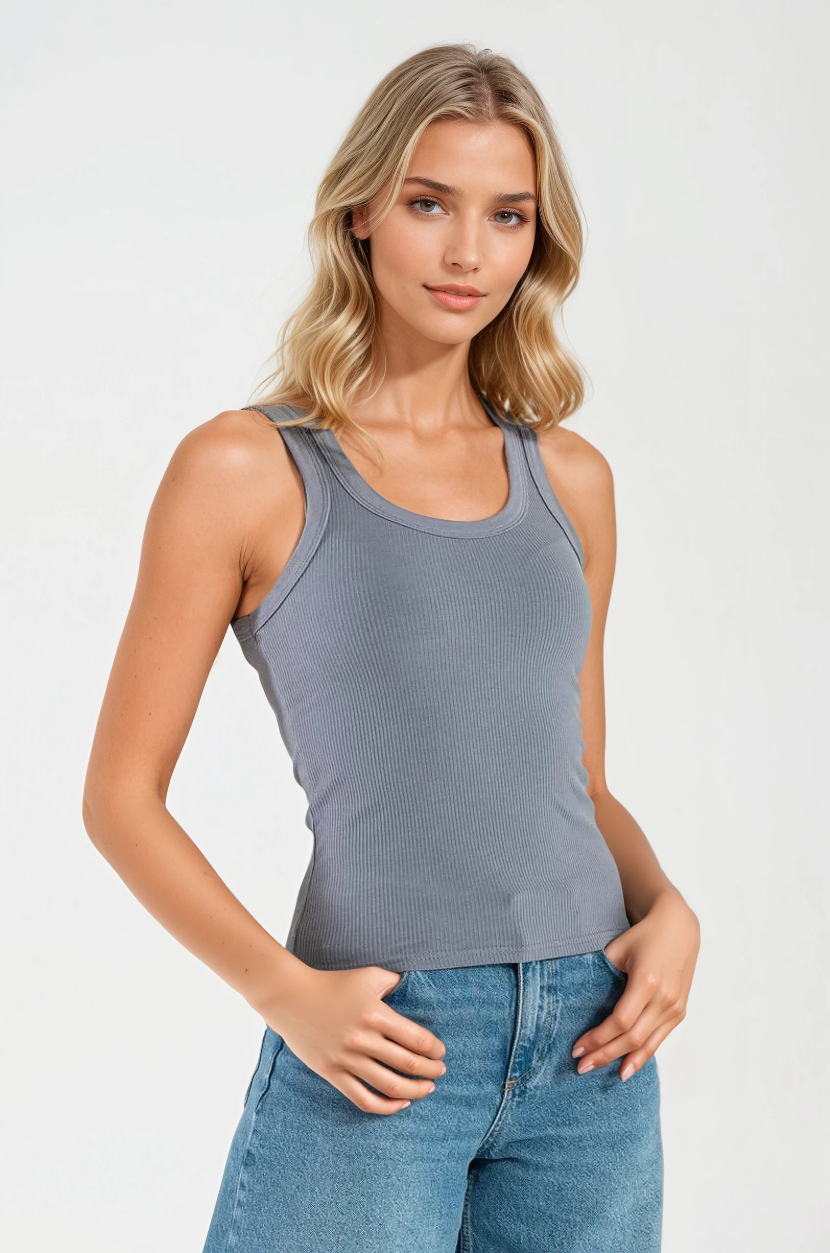 Canottiera da Donna in Cotone Blue