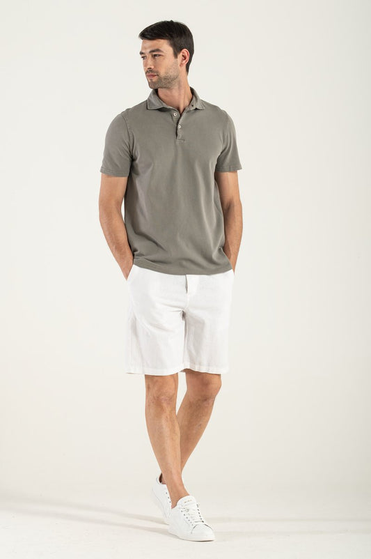 Taupe Stone tvättade polo