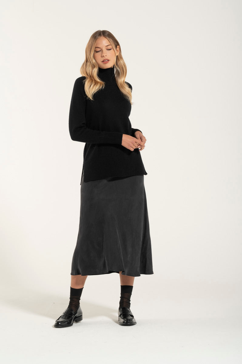 Collo Alto Cashmere Premium Nero