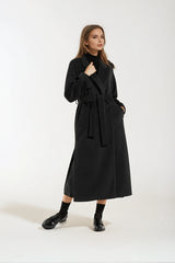Cappotto Lungo Nero Cashmere e Lana