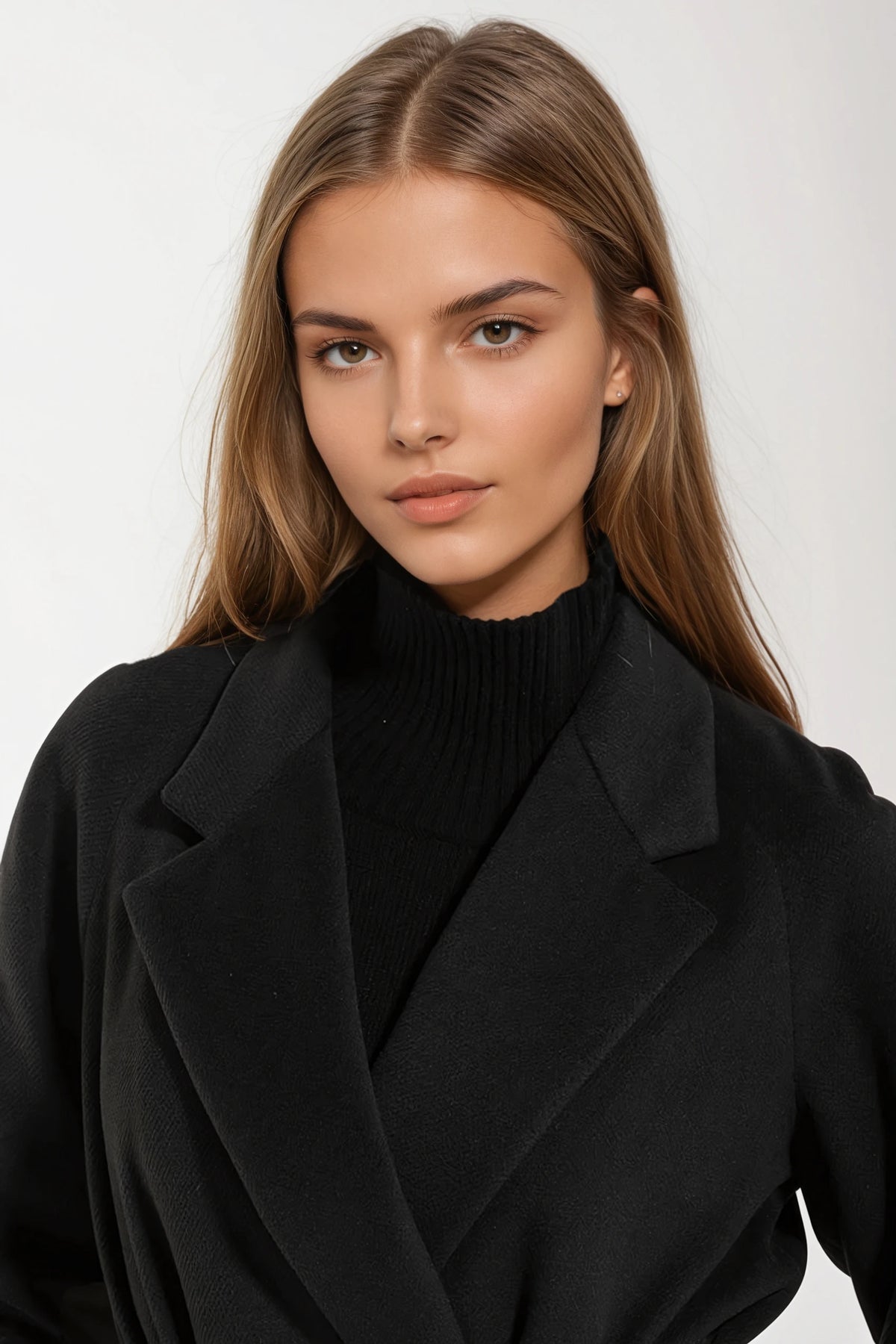 Cappotto Lungo Nero Cashmere e Lana