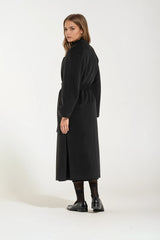 Cappotto Lungo Nero Cashmere e Lana