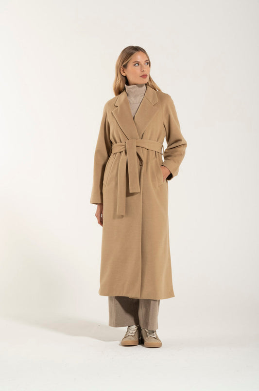 Cappotto Lungo Camel Cashmere e Lana