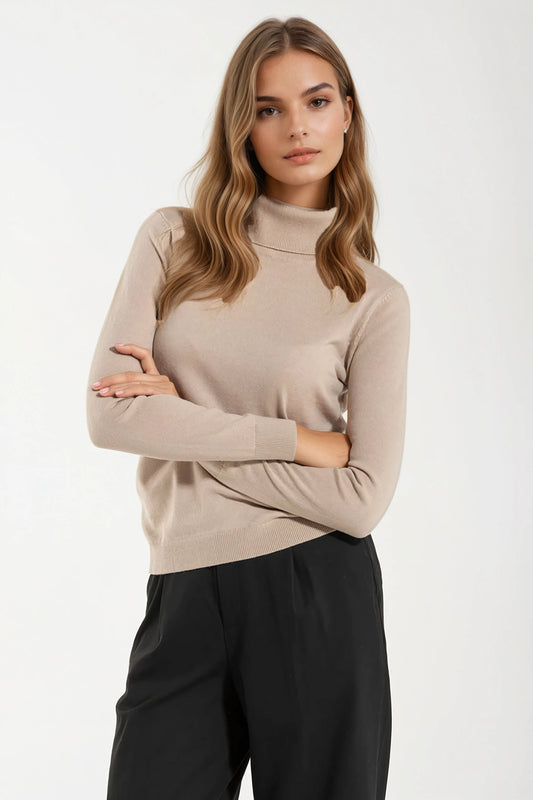 Collo Alto Cashmere e Merino Crema