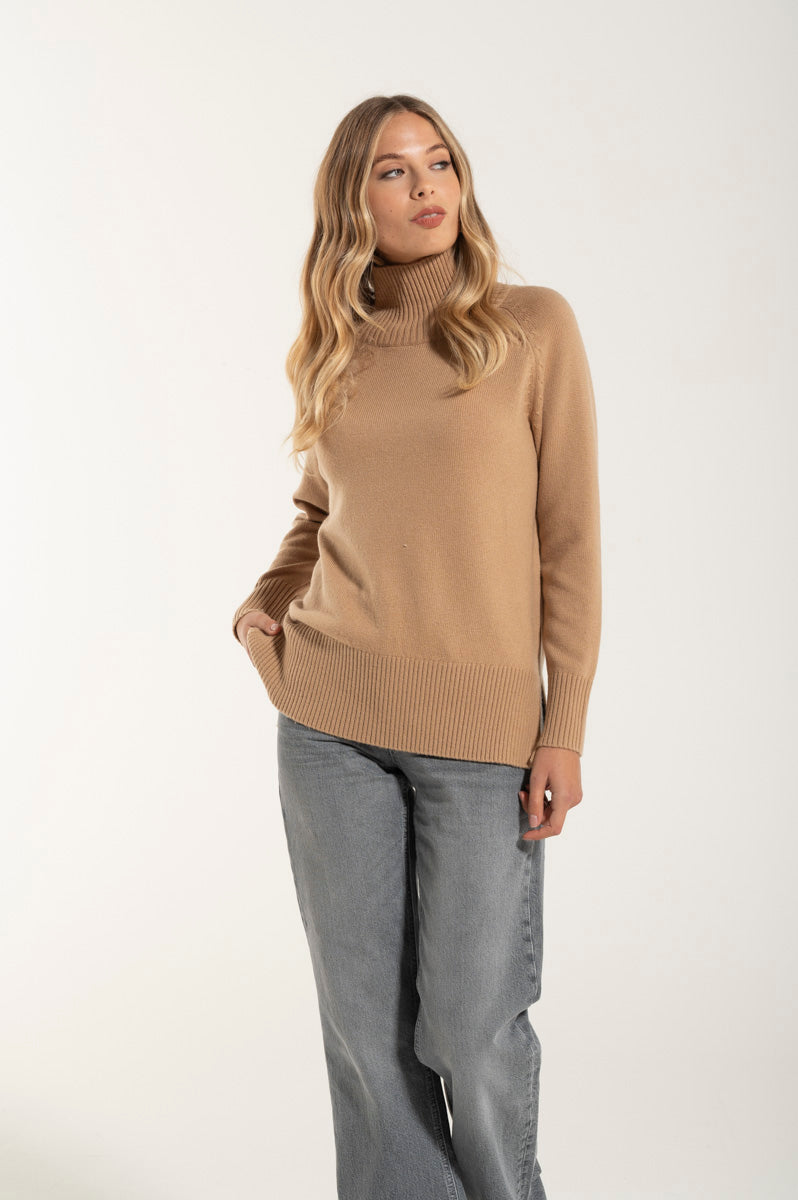 Collo Alto Cashmere Premium Cammello