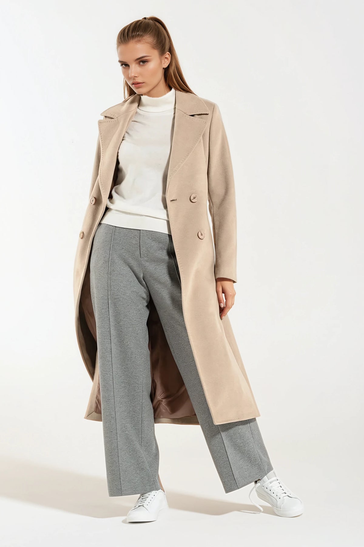 Cappotto di Lana New Beige 2026