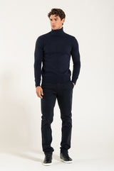 Collo Alto Blue Navy 100% Lana