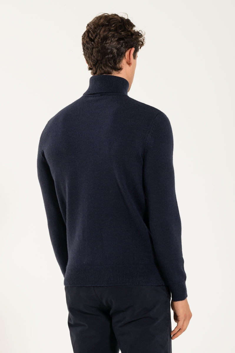 Collo Alto Blue Navy 100% Lana