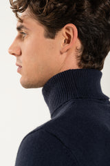 Collo Alto Blue Navy 100% Lana