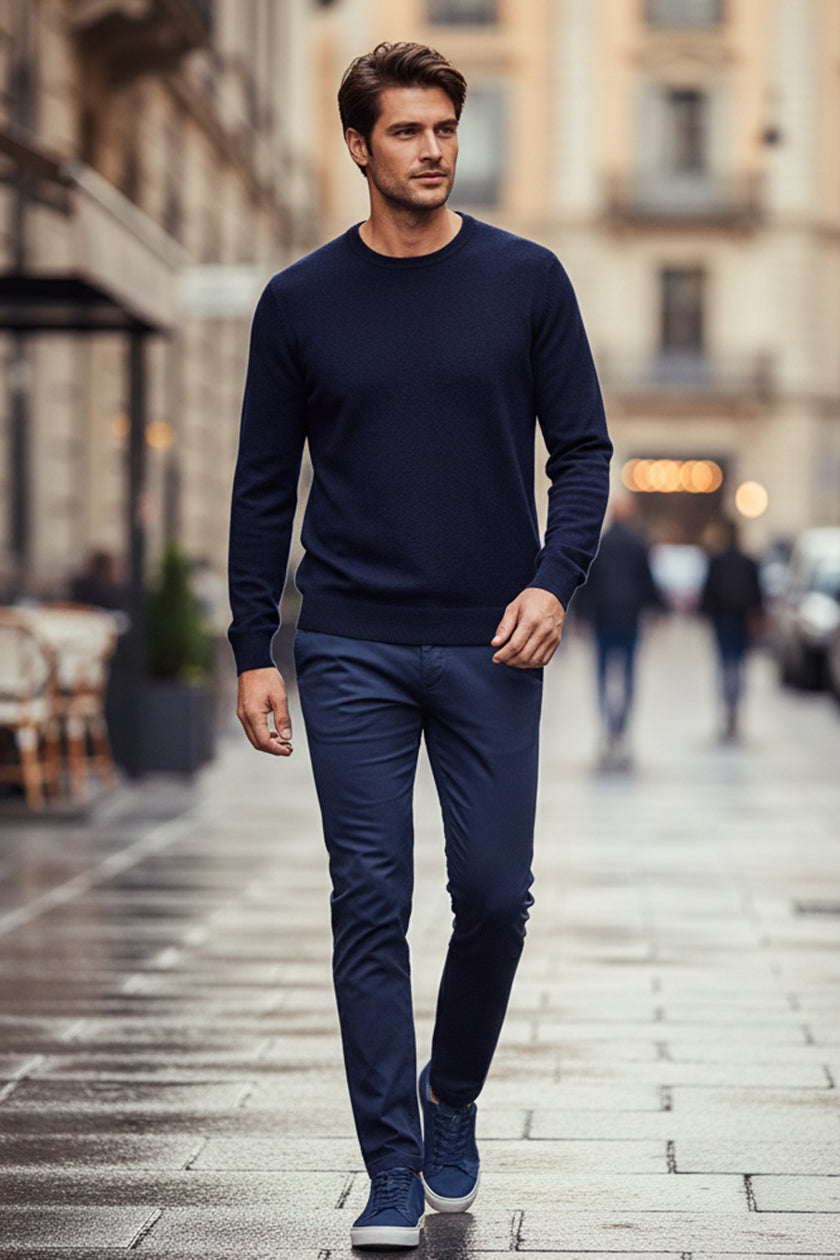 Pantalone in Cotone Royal Blue