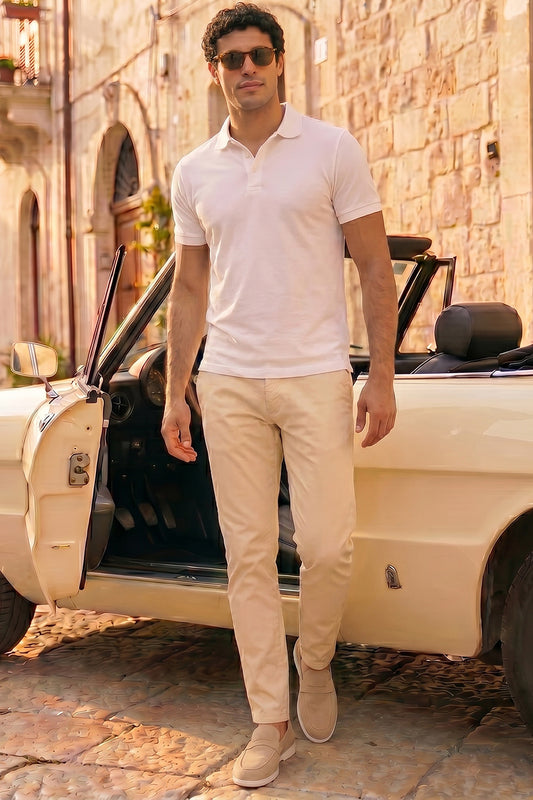 White short-sleeve polo