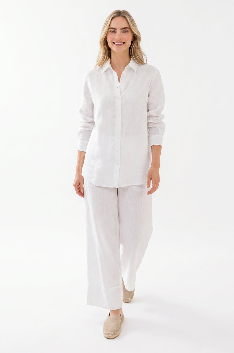 Chemise en lin blanc Portofino
