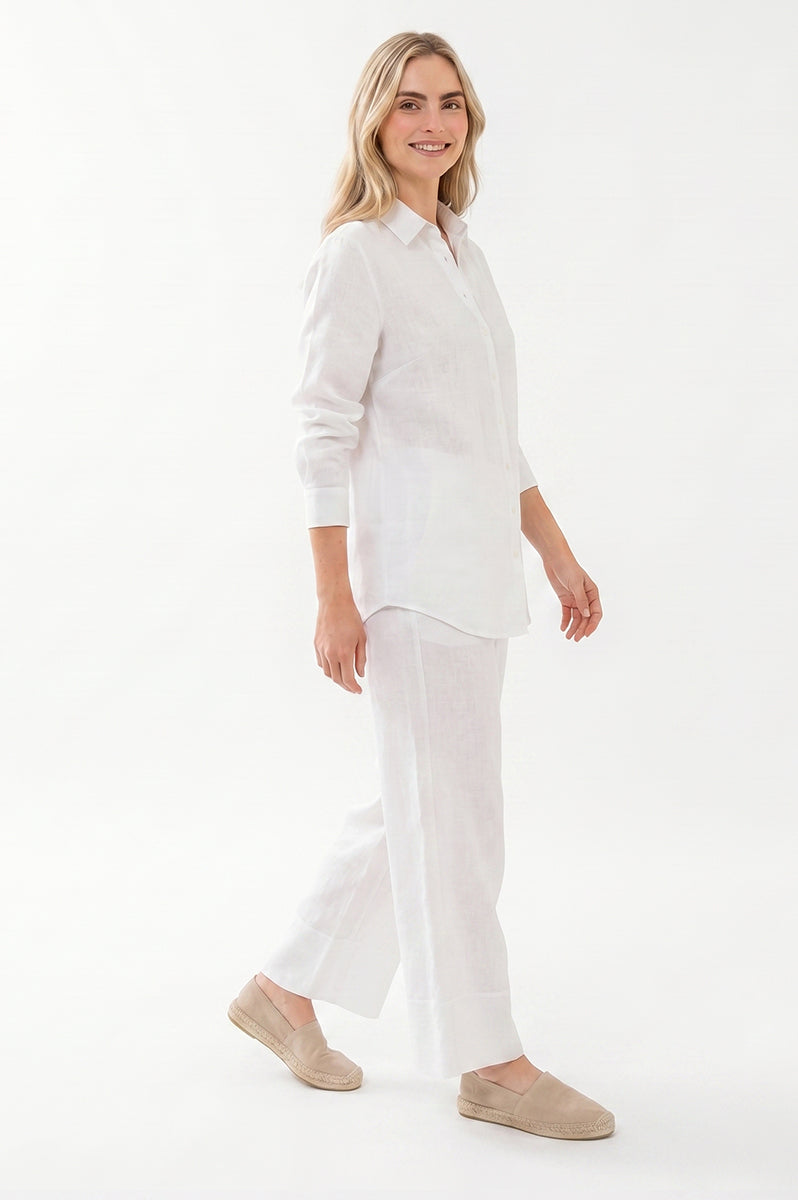 Chemise en lin blanc Portofino