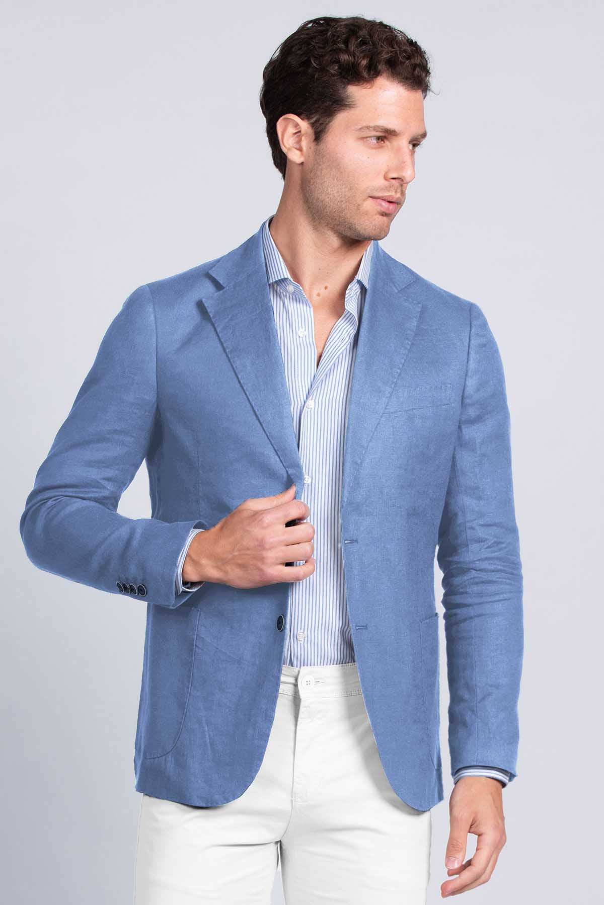 Light Blue Spring Summer Jacket Max Martini Milano